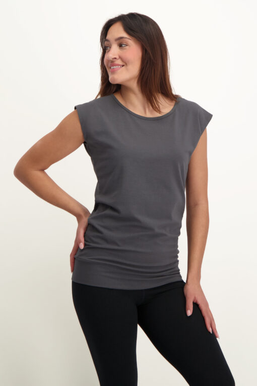 Asana Yoga T-Shirt mit kurzen Ärmeln Yoga Shirt mit Taillenbund