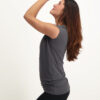 Asana Yoga T-Shirt met Korte Mouwen Yoga Shirt met Tailleband Asana Yoga T-Shirt mit Korte Mouwen Yoga Shirt mit Taillengürtel