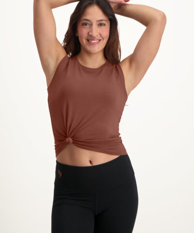 Karuna Balance Loose-fit yoga tank - yoga knot crop top - Mocca - 15443055