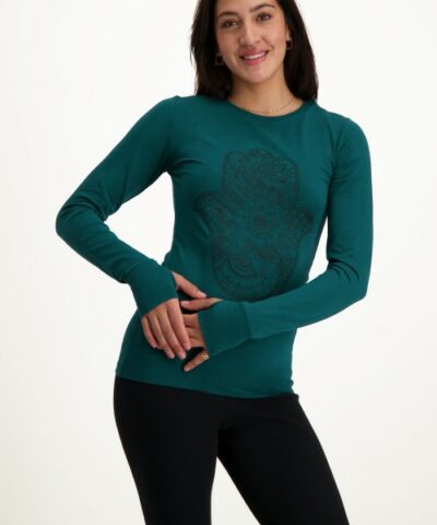 Karuna yoga longsleeve shirt-Pine-12395538-yoga shirt lange mouw