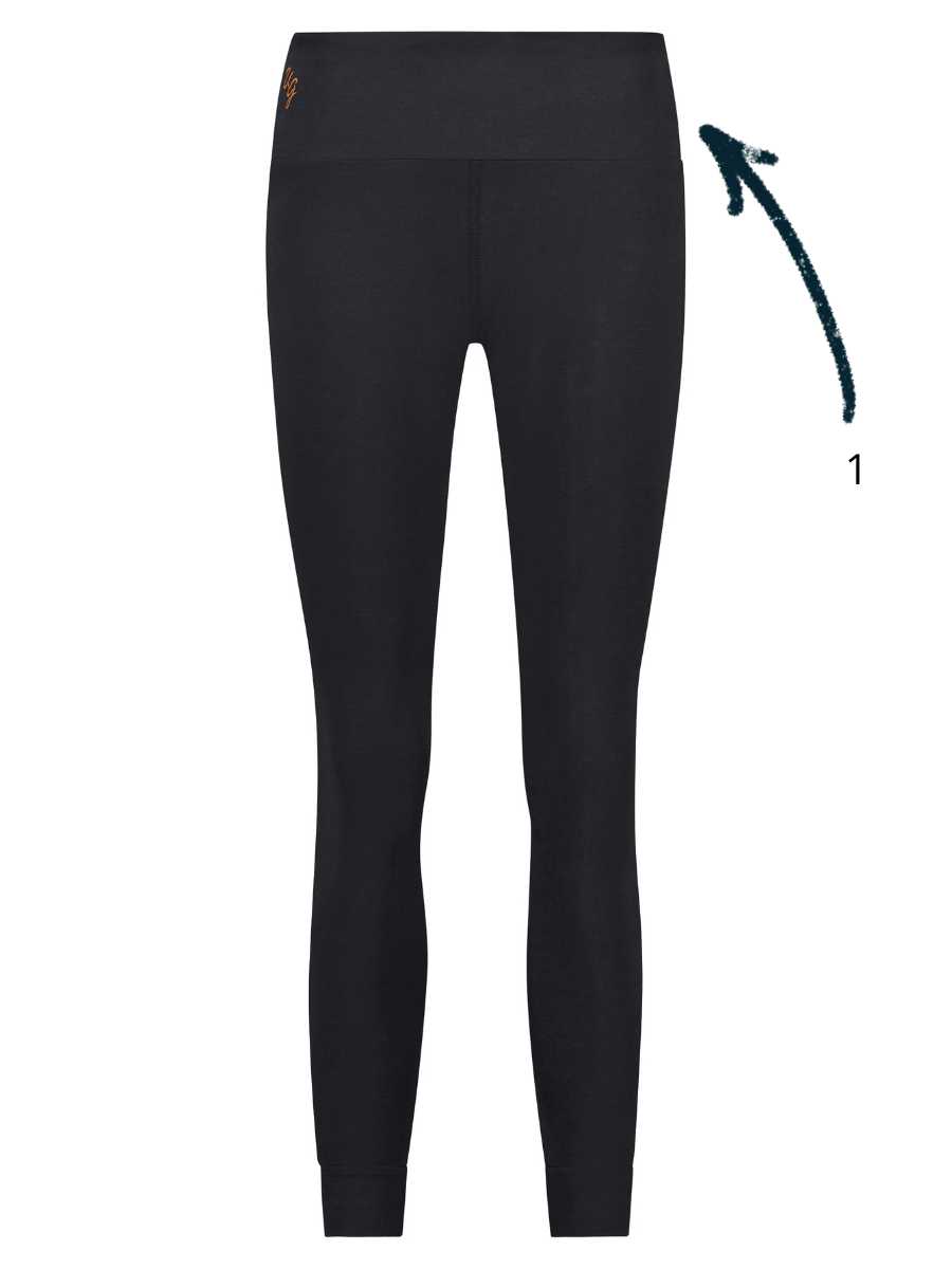 Indra yoga legging – yoga legging with relaxed fit and ankle cuffs – urban black